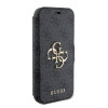 Guess 4G Big Metal Logo Book Wallet Klapphülle für Apple iPhone 15 - Grau 1