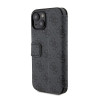 Guess 4G Big Metal Logo Book Wallet Klapphülle für Apple iPhone 15 - Grau 4