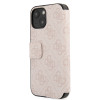 Guess 4G Big Metal Logo Book Wallet Klapphülle für Apple iPhone 15 - Rosa 1