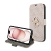 Guess 4G Big Metal Logo Book Wallet Klapphülle für Apple iPhone 15 - Rosa 0
