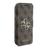 Guess 4G Big Metal Logo Book Wallet Klapphülle für Apple iPhone 15 Pro - Braun 4