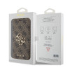 Guess 4G Big Metal Logo Book Wallet Klapphülle für Apple iPhone 15 Pro Max - Braun 6