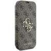Guess 4G Big Metal Logo Book Wallet Klapphülle für Apple iPhone 16 Plus - Braun 4