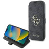 Guess 4G Big Metal Logo Book Wallet Klapphülle für Apple iPhone 16 Pro - Schwarz 0
