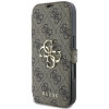Guess 4G Big Metal Logo Book Wallet Klapphülle für Apple iPhone 16 Pro - Braun 5