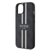 Guess 4G Printed Stripes Hard Case Back Cover Hülle mit MagSafe für Apple iPhone 15 - Schwarz 4
