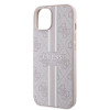 Guess 4G Printed Stripes Hard Case Back Cover Hülle mit MagSafe für Apple iPhone 15 - Rosa 3