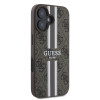 Guess 4G Printed Stripes Hard Case Back Cover Hülle mit MagSafe für Apple iPhone 16 Plus - Braun 3