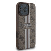 Guess 4G Printed Stripes Hard Case Back Cover Hülle mit MagSafe für Apple iPhone 16 Pro - Braun 3