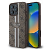 Guess 4G Printed Stripes Hard Case Back Cover Hülle mit MagSafe für Apple iPhone 16 Pro Max - Braun 0