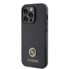 Guess 4G Strass Metal Logo Hard Case Back Cover Hülle für Apple iPhone 15 Pro - Schwarz 2