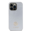 Guess 4G Strass Metal Logo Hard Case Back Cover Hülle für Apple iPhone 15 Pro - Silber 1