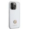 Guess 4G Strass Metal Logo Hard Case Back Cover Hülle für Apple iPhone 15 Pro - Silber 2