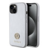 Guess 4G Strass Metal Logo Hard Case Back Cover Hülle für Apple iPhone 15 - Silber 0