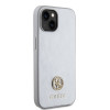 Guess 4G Strass Metal Logo Hard Case Back Cover Hülle für Apple iPhone 15 - Silber 3