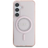 Guess IML Rhinestones Back Cover Hülle mit MagSafe für Samsung Galaxy S25 - Rosa 1