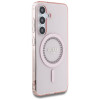 Guess IML Rhinestones Back Cover Hülle mit MagSafe für Samsung Galaxy S25 - Rosa 2