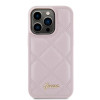 Guess Quilted Puffed Metal Logo Back Cover Hülle für Apple iPhone 15 Pro - Rosa 1