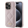 Guess Quilted Puffed Metal Logo Back Cover Hülle für Apple iPhone 15 Pro - Rosa 0