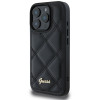 Guess Quilted Puffed Metal Logo Back Cover Hülle für Apple iPhone 16 Pro - Schwarz 1