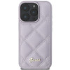 Guess Quilted Puffed Metal Logo Back Cover Hülle für Apple iPhone 16 Pro - Lila 1