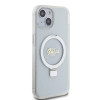 Guess Ring Stand Script Glitter Back Cover Hülle mit MagSafe für Apple iPhone 15 - Transparent 3