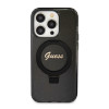Guess Ring Stand Script Glitter Back Cover Hülle mit MagSafe für Apple iPhone 15 Pro - Schwarz 2