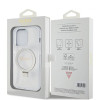 Guess Ring Stand Script Glitter Back Cover Hülle mit MagSafe für Apple iPhone 15 Pro - Transparent 6