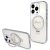 Guess Ring Stand Script Glitter Back Cover Hülle mit MagSafe für Apple iPhone 15 Pro Max - Transparent 0
