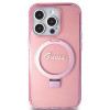 Guess Ring Stand Script Glitter Back Cover Hülle mit MagSafe für Apple iPhone 15 Pro Max - Rosa 2