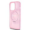 Guess Ring Stand Script Glitter Back Cover Hülle mit MagSafe für Apple iPhone 15 Pro Max - Rosa 4