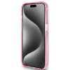 Guess Ring Stand Script Glitter Back Cover Hülle mit MagSafe für Apple iPhone 15 Pro - Rosa 1