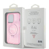 Guess Ring Stand Script Glitter Back Cover Hülle mit MagSafe für Apple iPhone 15 Pro - Rosa 6