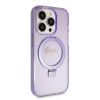 Guess Ring Stand Script Glitter Back Cover Hülle mit MagSafe für Apple iPhone 15 Pro - Lila 3