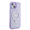 Guess Ring Stand Script Glitter Back Cover Hülle mit MagSafe für Apple iPhone 15 - Lila 3