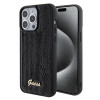 Guess Sequin Script Metal Back Cover Hülle für Apple iPhone 15 Pro Max - Schwarz 0