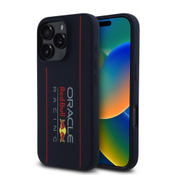 Red Bull Racing Silikon Oversize Vertical Logo Back Cover Hülle mit MagSafe für Apple iPhone 16 Pro - Dunkelblau