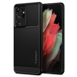 Spigen Rugged Armor Back Cover Hülle für Samsung Galaxy S21 Ultra - Schwarz