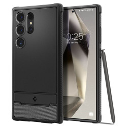Spigen Rugged Armor Back Cover Hülle für Samsung Galaxy S24 Ultra - Schwarz