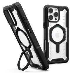 UAG Plasma XTE Kickstand Back Cover Hülle mit MagSafe für Apple iPhone 16 Pro Max - Transparent/Schwarz
