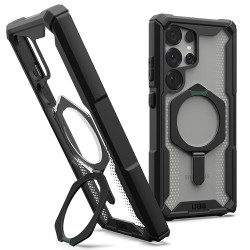 UAG Plasma XTE Kickstand Back Cover Hülle mit MagSafe für Samsung Galaxy S25 Ultra - Transparent/Schwarz