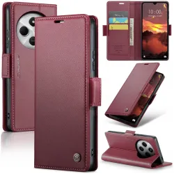 CASEME Litchi Texture Book Wallet Klapphülle für Xiaomi Redmi 14C / Xiaomi Poco C75 - Rot
