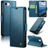CASEME Litchi Texture Book Wallet Klapphülle für Apple iPhone 17e/16e - Blau