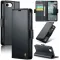 CASEME Litchi Texture Book Wallet Klapphülle für Apple iPhone 17e/16e - Schwarz