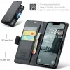 CASEME Litchi Texture Book Wallet Klapphülle für Apple iPhone 17e/16e - Schwarz 6