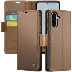 CASEME Litchi Texture Book Wallet Klapphülle für Samsung Galaxy A36 - Braun