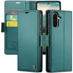 CASEME Litchi Texture Book Wallet Klapphülle für Samsung Galaxy A36 - Grün