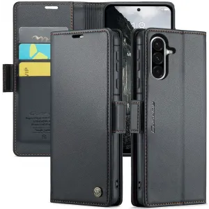 CASEME Litchi Texture Book Wallet Klapphülle für Samsung Galaxy A36 - Schwarz