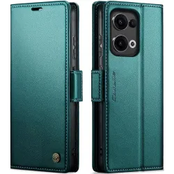 CASEME Litchi Texture Book Wallet Klapphülle für Oppo Reno13 - Grün