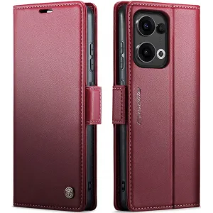 CASEME Litchi Texture Book Wallet Klapphülle für Oppo Reno13 - Rot